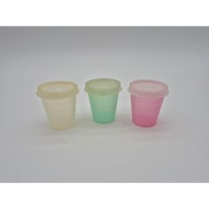 Vintage TUPPERWARE 2 oz. MINI-MIDGET  3 With Lids